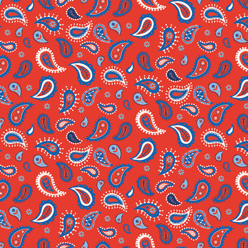 Red White and Bang - Paisley Red by Sandy Gervais