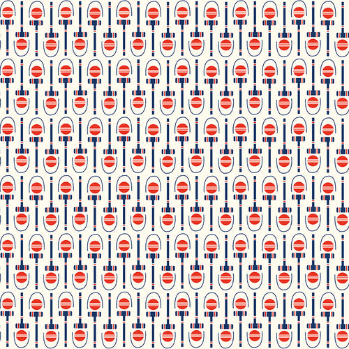 Red White and Bang - Croquet Cream by Sandy Gervais