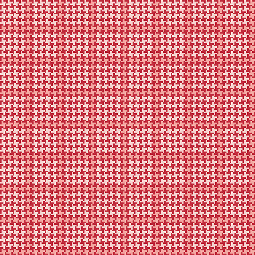 Enchanted Meadow - Houndstooth Red by Beverly McCullough