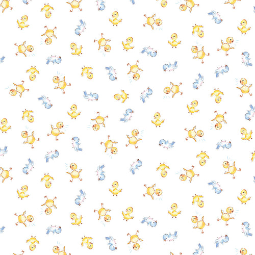 Easter Parade - Chicks White by Lindsay Wilkes