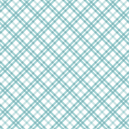 Easter Parade - Picnic Check Aqua by Lindsay Wilkes