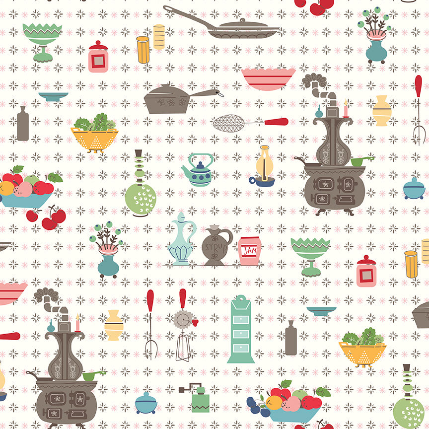 Cook Book - Wallpaper Multi by Lori Holt