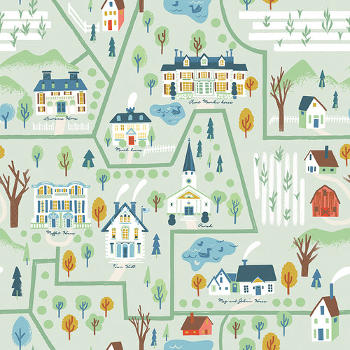 Little Women - Map Light Green by Jill Howarth