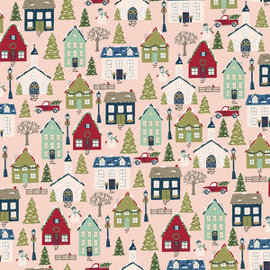 Christmas Village - Main Blush by Katherine Lenius