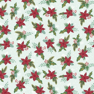Christmas Village - Winter Blooms Mint by Katherine Lenius