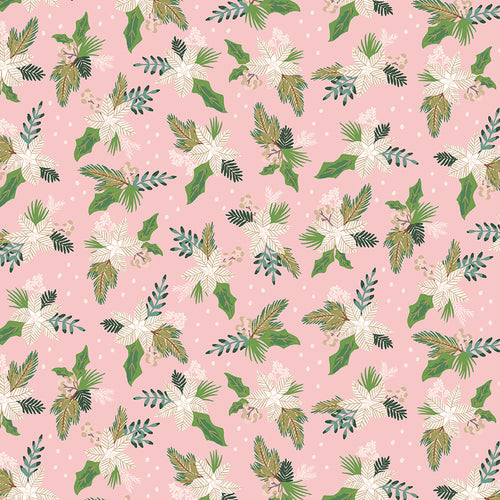 Christmas Village - Winter Blooms Pink by Katherine Lenius