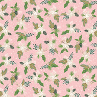 Christmas Village - Winter Blooms Pink by Katherine Lenius