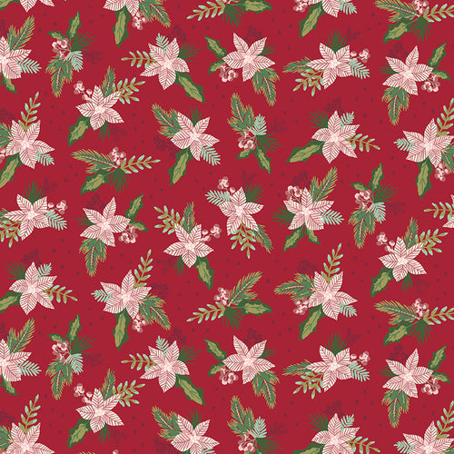 Christmas Village - Winter Blooms Red by Katherine Lenius