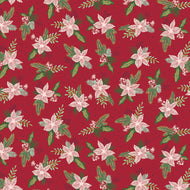 Christmas Village - Winter Blooms Red by Katherine Lenius