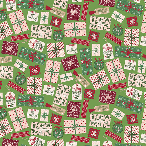 Christmas Village - Pretty Presents Green by Katherine Lenius