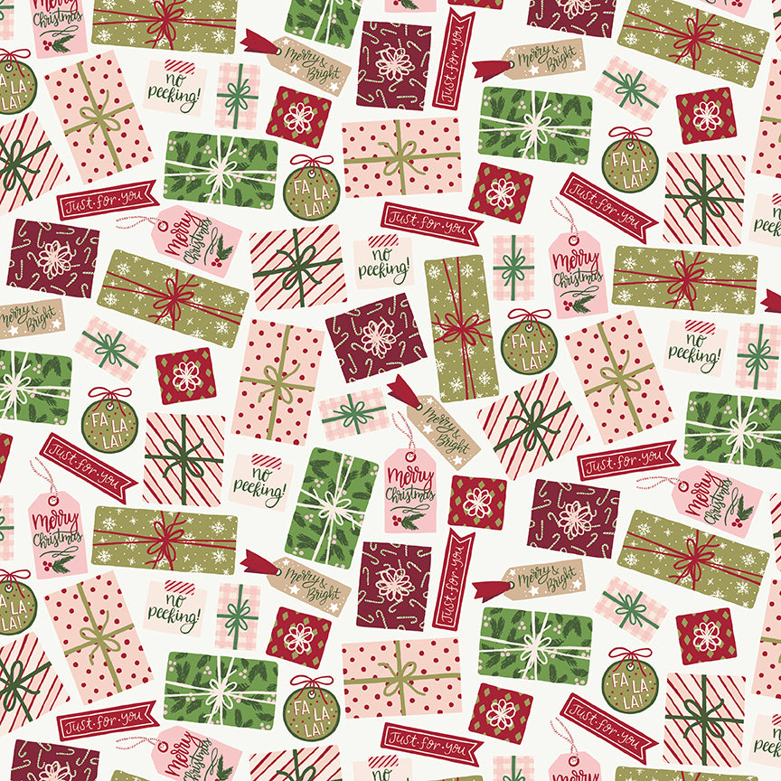 Christmas Village - Pretty Presents Off White by Katherine Lenius