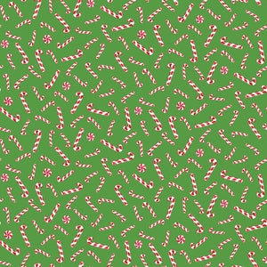 Christmas Joys - Candy Canes Green by Lindsey Wilkes