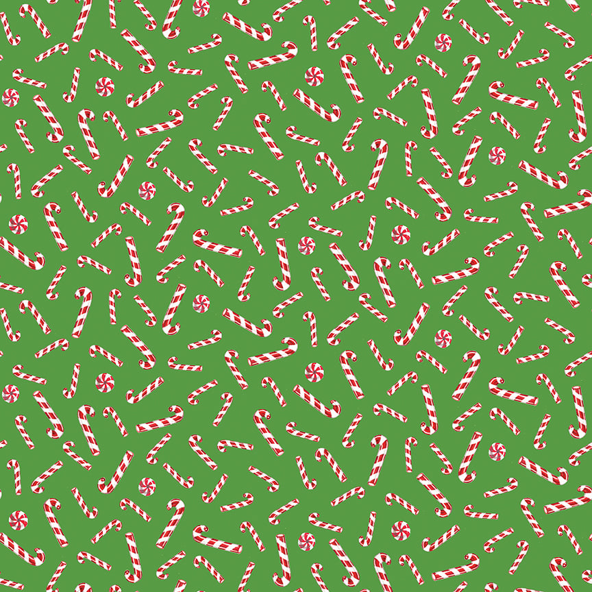 Christmas Joys - Candy Canes Green by Lindsey Wilkes