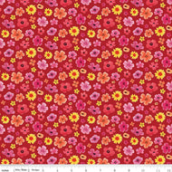 Monthly Placemats - February Flower Toss Red by Tara Reed