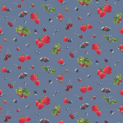 Monthly Placemats - June Berry Toss Denim by Tara Reed