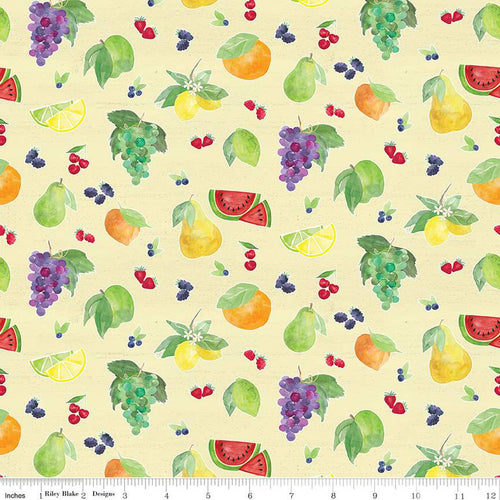 Monthly Placemats - August Fruit Toss Yellow by Tara Reed
