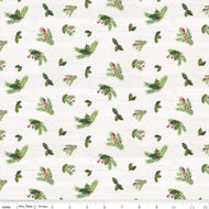 Monthly Placemats - December Holly Cream by Tara Reed