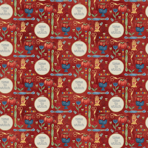 Stitchy Birds - Tools Red by Teresa Kogut