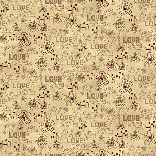 Stitchy Birds - Love Parchment by Teresa Kogut