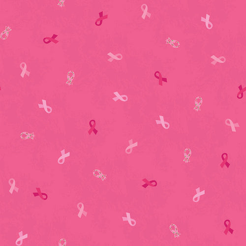Strength in Pink - Ribbons Dark Pink by Riley Blake Designs