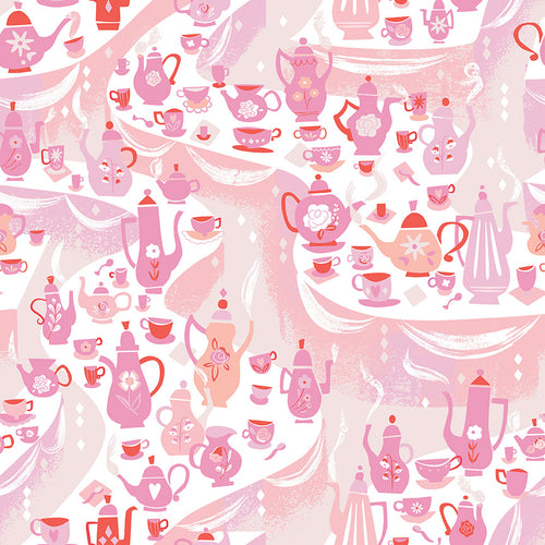 Down the Rabbit Hole - Tea Party White by Jill Howarth