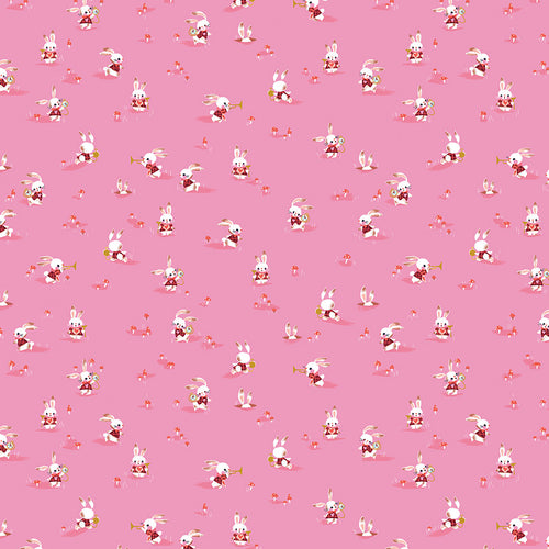 Down the Rabbit Hole - Rabbit Chase Pink by Jill Howarth