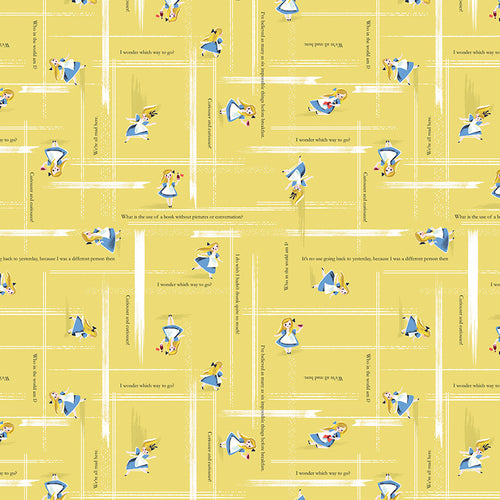 Down the Rabbit Hole - Alice Toss Yellow by Jill Howarth