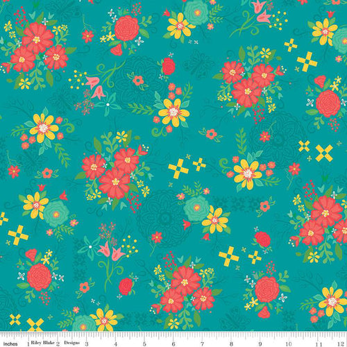 Gingham Cottage - Main Teal by Heather Peterson