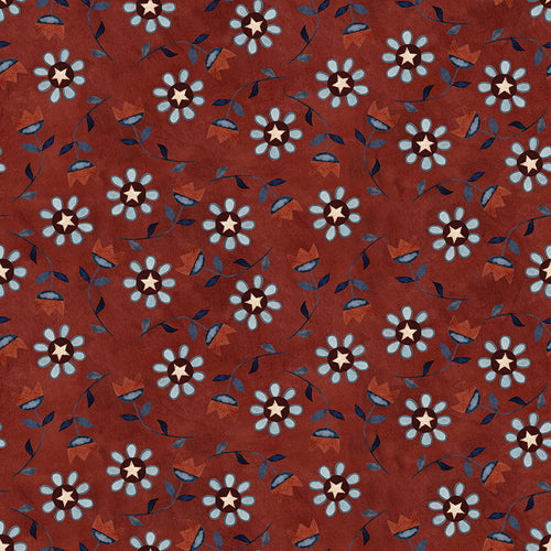 Bright Stars - Floral Red by Teresa Kogut