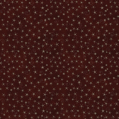 Bright Stars - Stars Burgundy by Teresa Kogut