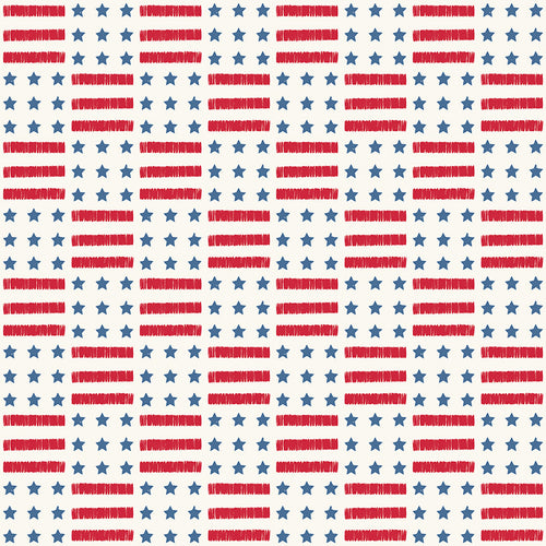 Land of the Brave - Stars and Stripes Cream by My Mind's Eye