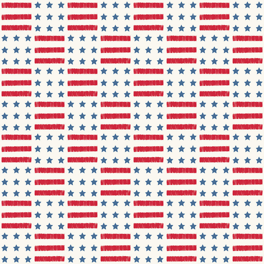 Land of the Brave - Stars and Stripes Cream by My Mind's Eye
