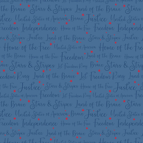 Land of the Brave - Words Denim by My Mind's Eye