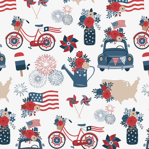 Red White and True - Main Off White by Dani Mogstad
