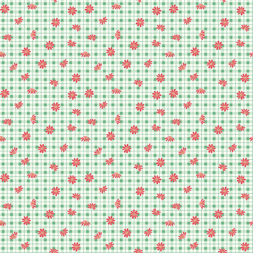 Sweet Acres - Floral Gingham Alpine by Beverly McCullough