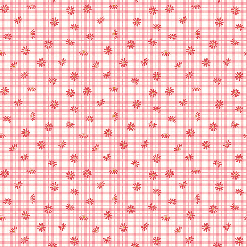 Sweet Acres - Floral Gingham Strawberry by Beverly McCullough