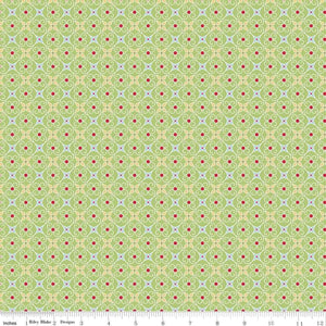 Cozy Christmas Green Wrapping Paper Yardage