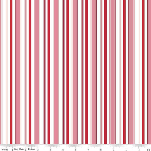Cozy Christmas - Stripes Pink by Lori Holt