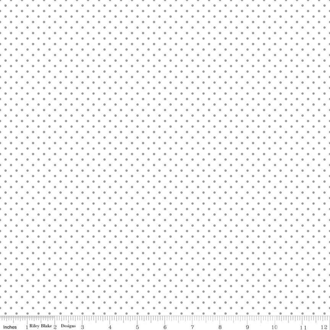 Swiss Dot - White - Gray by Riley Blake Designs