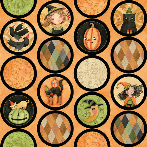 Halloween Whimsy - Circles Orange by Teresa Kogut