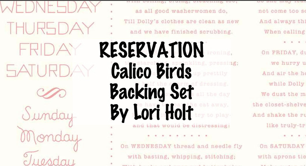 Calico Birds Backing Set by Lori Holt