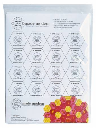 English Paper Piecing Templates - 1 inch Hexagon by English Paper Piecing Made Modern