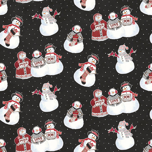 Hello Winter - Flannel Main Black by Tara Reed