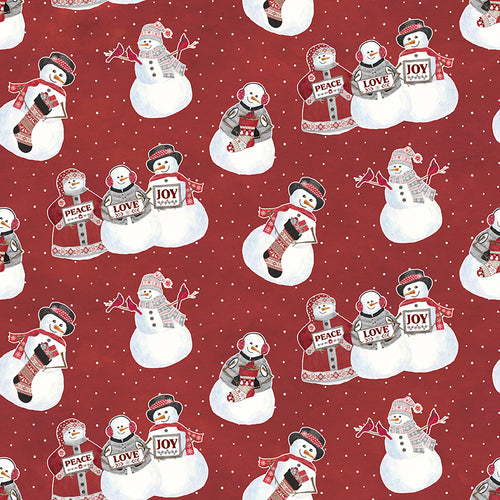 Hello Winter - Flannel Main Red by Tara Reed