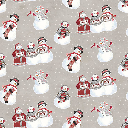 Hello Winter - Flannel Main Taupe by Tara Reed