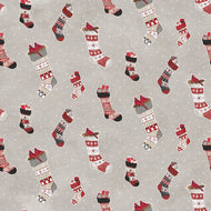 Hello Winter - Flannel Stockings Taupe by Tara Reed