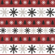Hello Winter - Flannel Stripes Red by Tara Reed