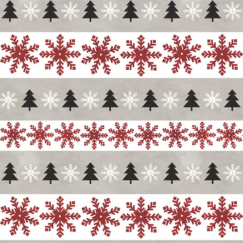 Hello Winter - Flannel Stripes Taupe by Tara Reed