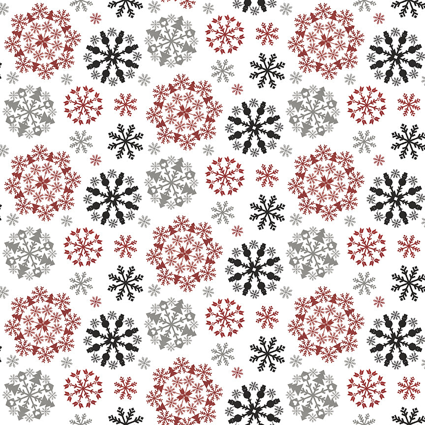 Hello Winter - Flannel Snowflakes Multi by Tara Reed