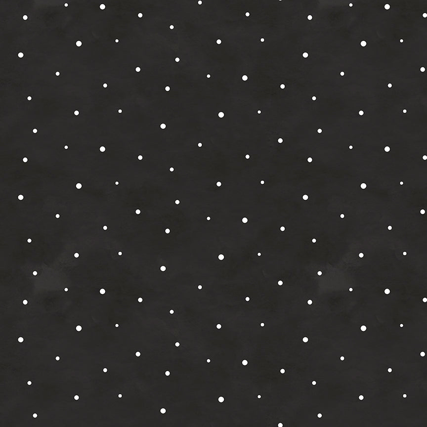 Hello Winter - Flannel Dots Black by Tara Reed
